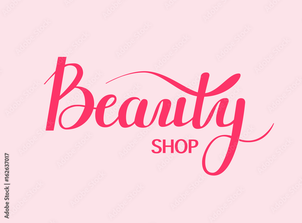Vector beauty shop digital calligraphy