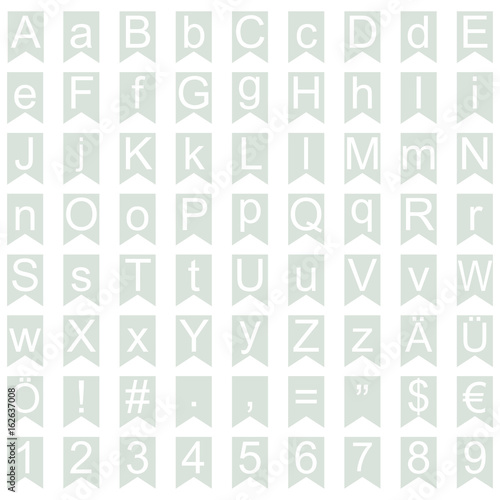 Girlande mit Alphabet und Zahlen