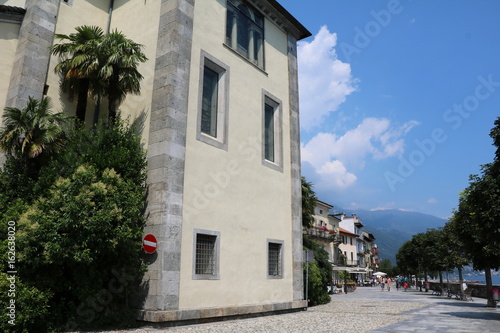 Waterfront of Cannobio at Lake Maggiore, Piedmont Italy 