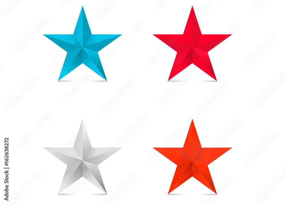 set of colored stars set of colored stars