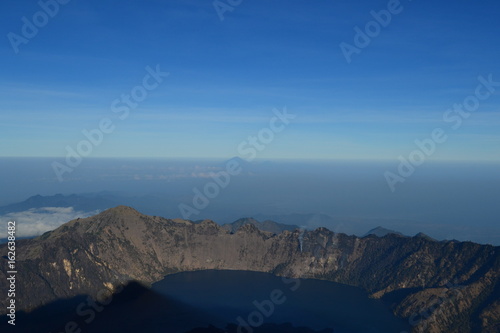 view from the top of the rinjani in lombok