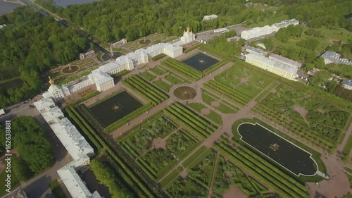 Aerial view of Peterhof Palace, Saint-Petersburg, Russia