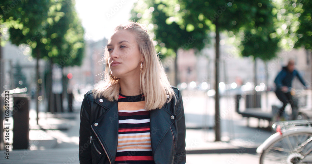 Pretty fashion woman in a city in Europe. Pretty fashion woman in a city in Europe.