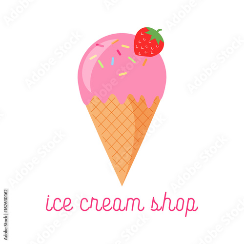 Ice cream shop logo for company or shop