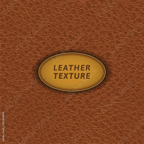 Brown leather texture. Vector skin seamless pattern.
