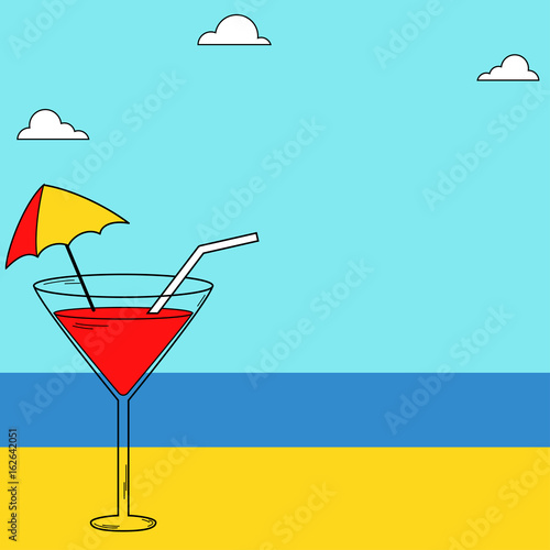 Summer drink tropical climate banner