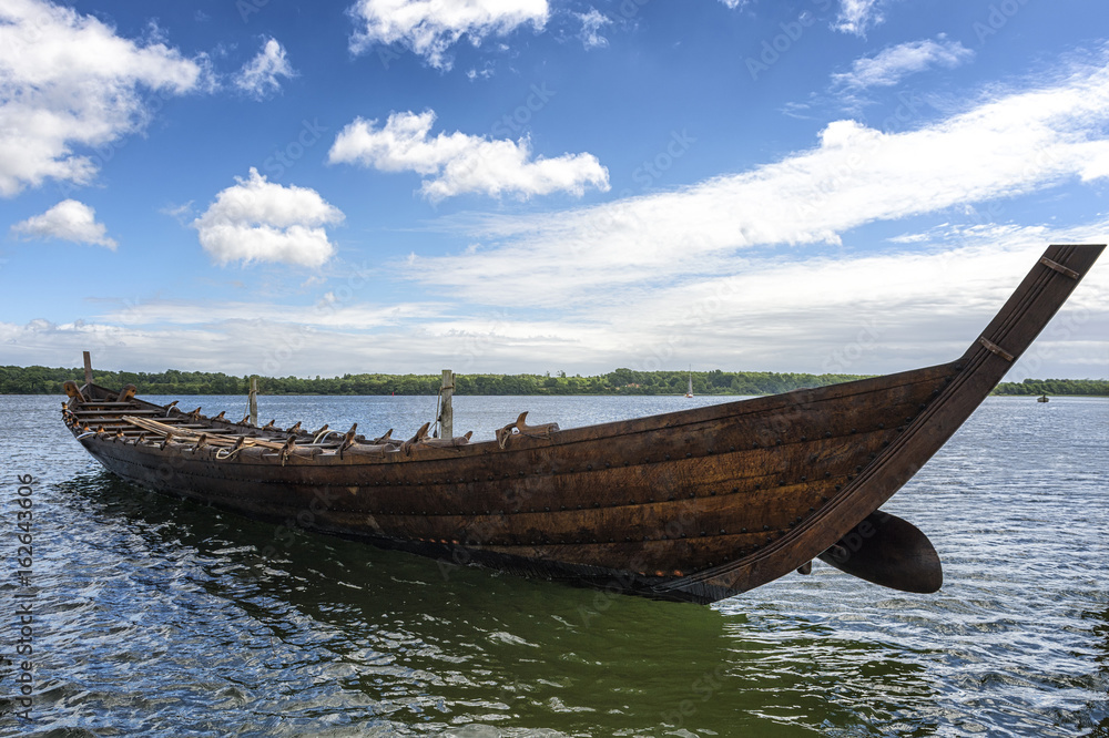 Viking ship on a clear day 