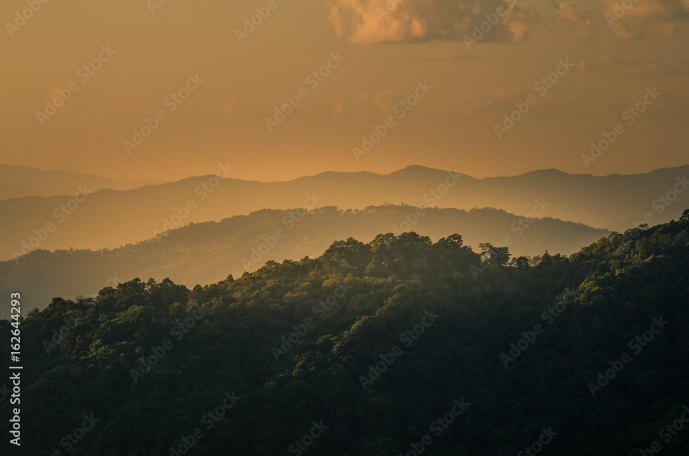Beautiful Sunset at Doi Pui ,Chiang Mai ,Thailand Beautiful Sunset at Doi Pui ,Chiang Mai ,Thailand