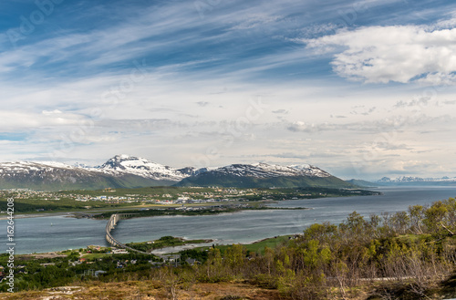 Panoramic view of Tromso ( Tromsø ) a town beyond the polar circle. Norway. photo