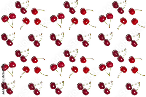  pattern of red shiny sweet cherry berries