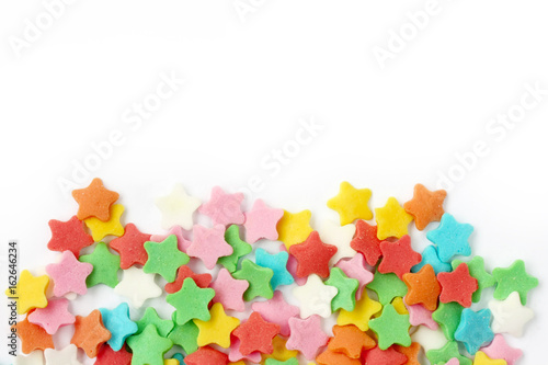 multicolored sugar sprinkling star shape