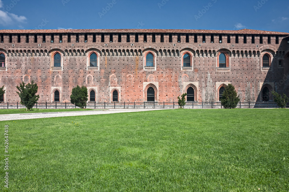 Milan, the medieval Castello Sforzesco.