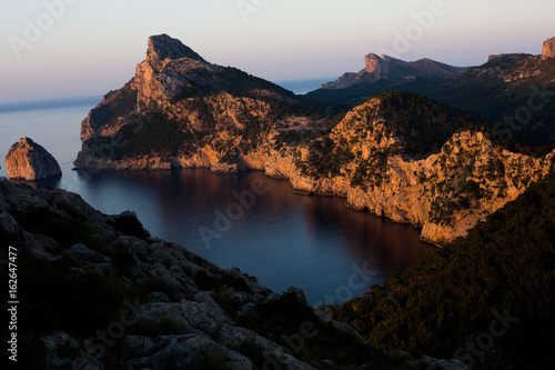 Cap de Formentor at sunset sky nature Landscape in northen Mallorca balearic islands, Spain.