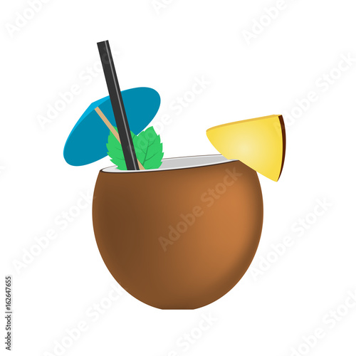 Coconut fresh cocktail pina colada