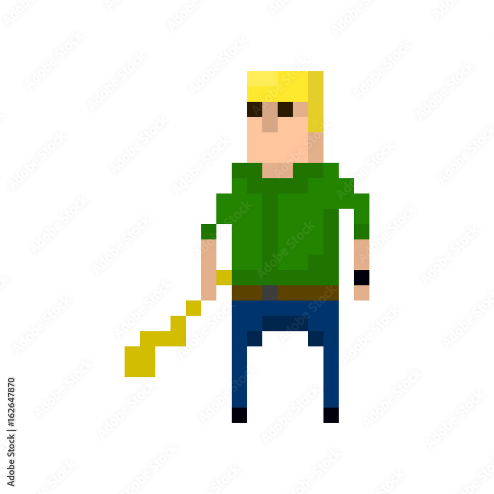 Fototapeta premium Pixel character criminals for games and applications