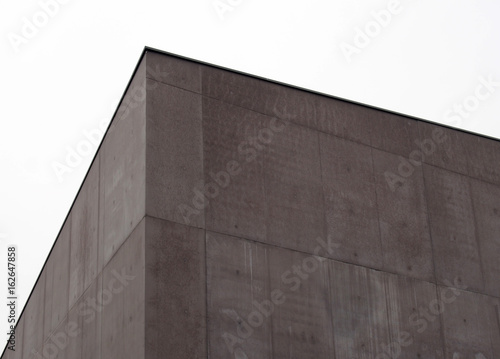 exterior grey concrete corner with white background