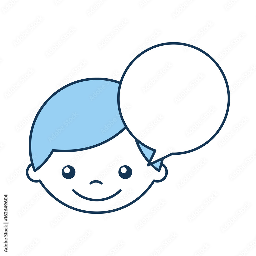 cute boy with speech bubble character vector illustration design cute boy with speech bubble character vector illustration design