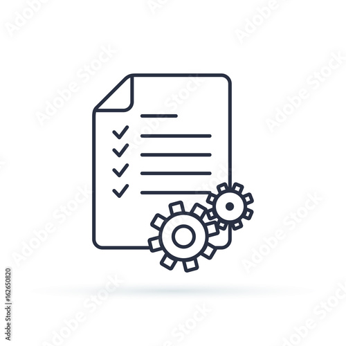 Project Management Vector Line Icon. clipboard icon. Illustration concepts for business planning, project management. © Mykyta