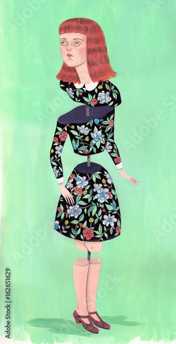 Girl with moving parts