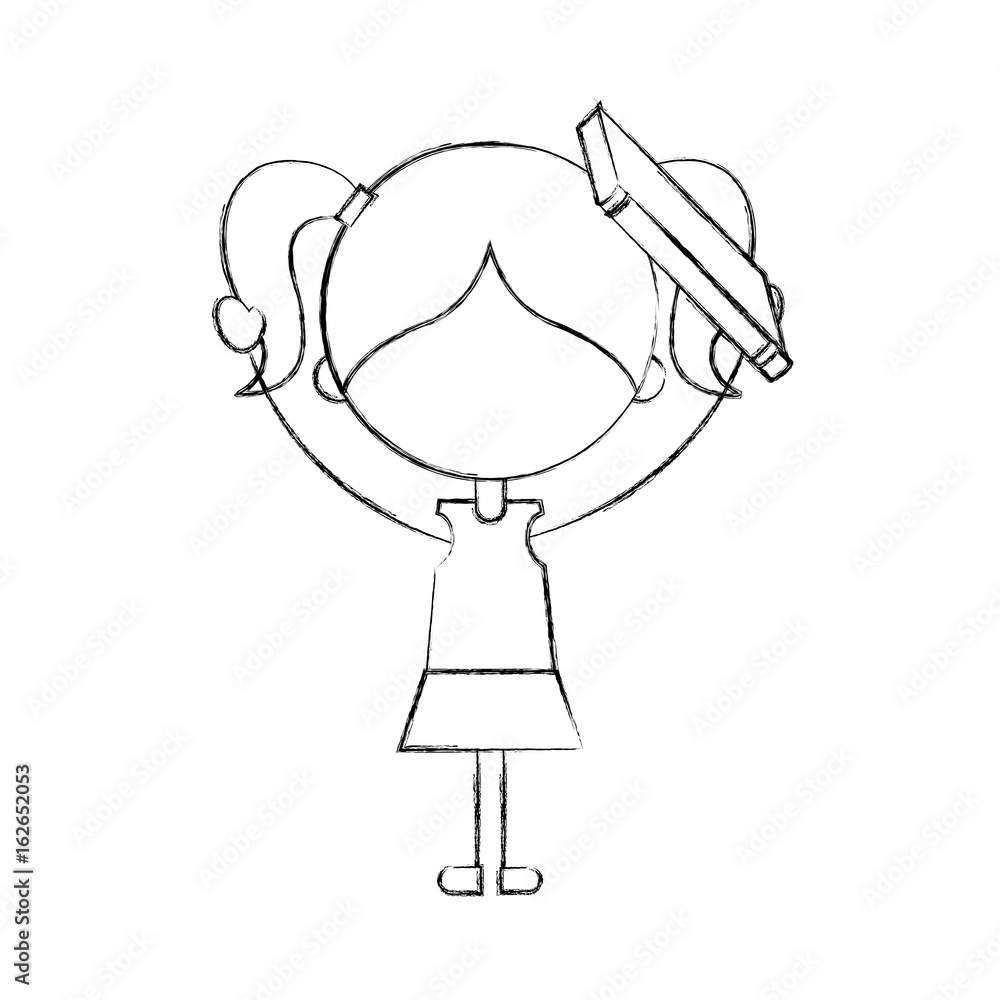 cute girl with book character icon vector illustration design cute girl with book character icon vector illustration design
