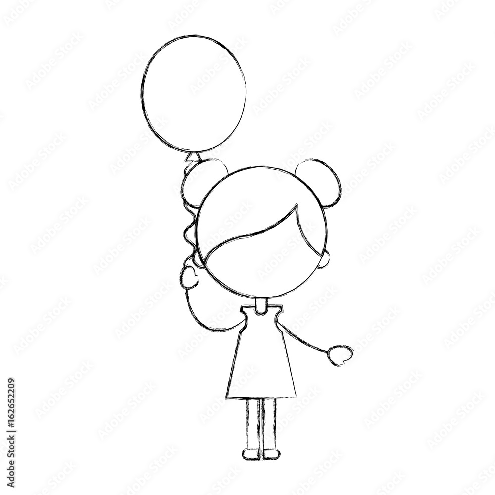 cute girl with party balloon character icon vector illustration design cute girl with party balloon character icon vector illustration design