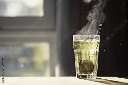 Glass of hot tea