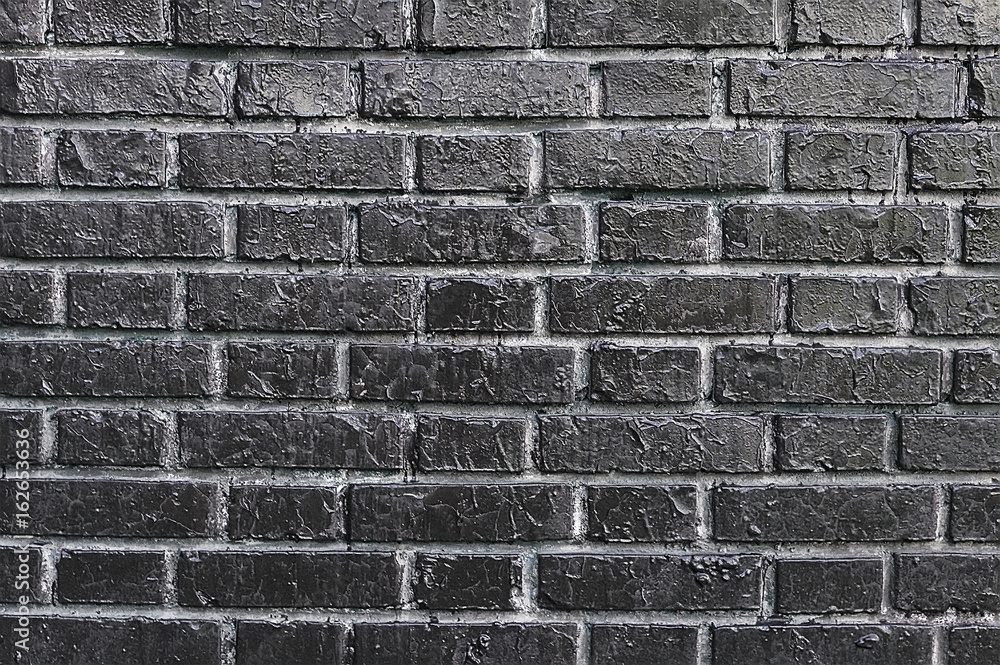 Old black painted brick wall background texture Old black painted brick wall background texture