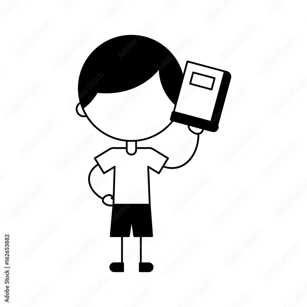 cute boy with book character icon vector illustration design cute boy with book character icon vector illustration design