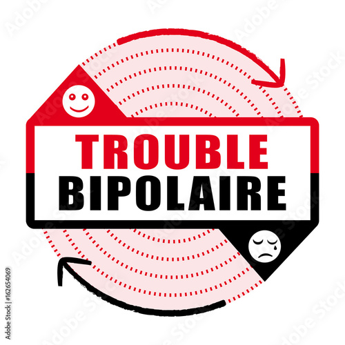 Trouble bipolaire. maladie psychiatrique. illustration phase manie et dépression rouge. 