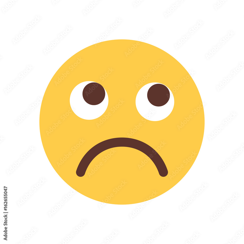 Yellow Cartoon Face Sad Upset Emoji People Emotion Icon Flat Vector Illustration Yellow Cartoon Face Sad Upset Emoji People Emotion Icon Flat Vector Illustration