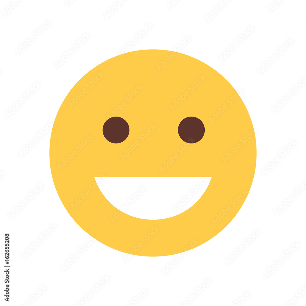 Yellow Smiling Cartoon Face Laughing Emoji People Emotion Icon Flat Vector Illustration Yellow Smiling Cartoon Face Laughing Emoji People Emotion Icon Flat Vector Illustration
