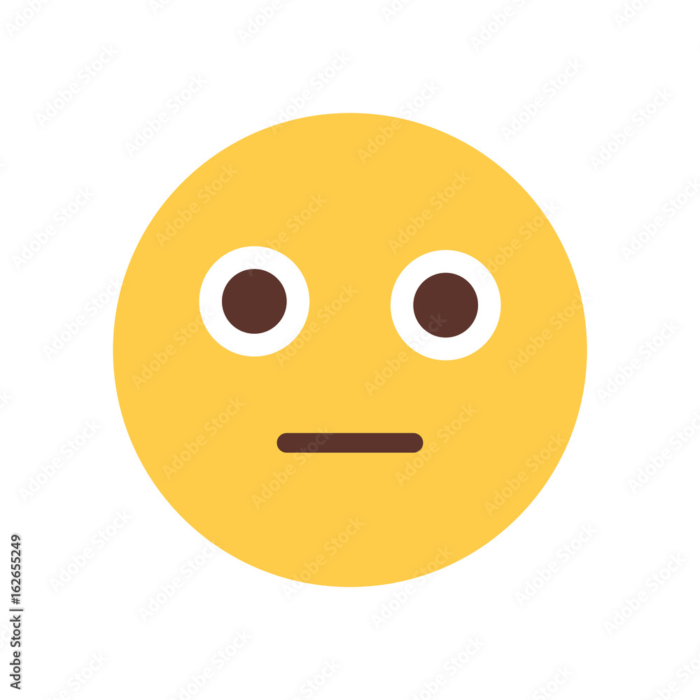 Fototapeta premium Yellow Cartoon Face Shocked Emoji People Emotion Icon Flat Vector Illustration