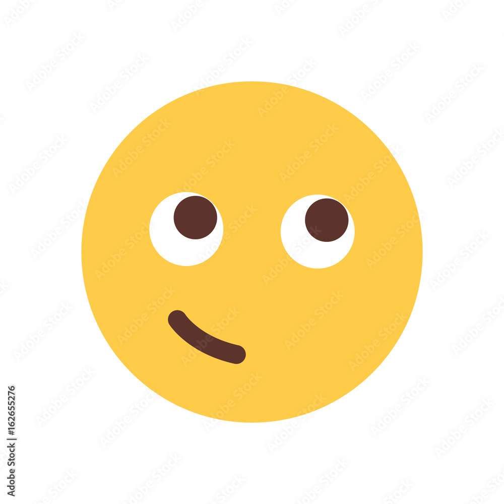 Fototapeta premium Yellow Smiling Cartoon Face Emoji People Emotion Icon Flat Vector Illustration