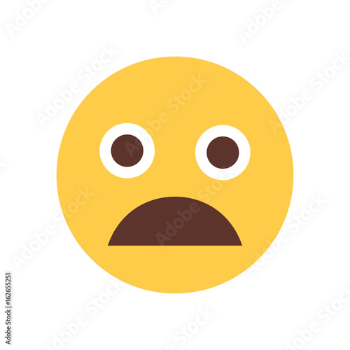 Yellow Cartoon Face Scream Shocked Emoji People Emotion Icon Flat Vector Illustration
