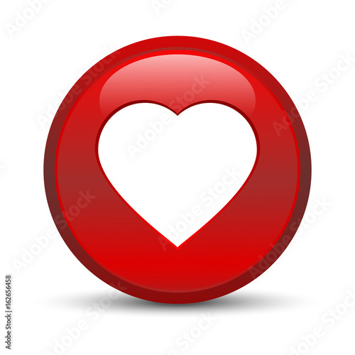 glossy heart icon button