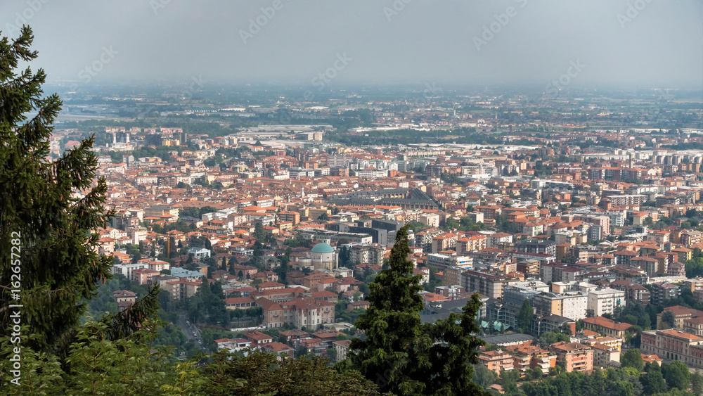 BERGAMO, LOMBARDY/ITALY - JUNE 25 : View from Citta Alta in Bergamo on June 25, 2017