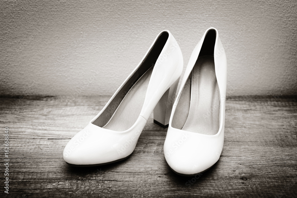 pair of white wedding shoes pair of white wedding shoes