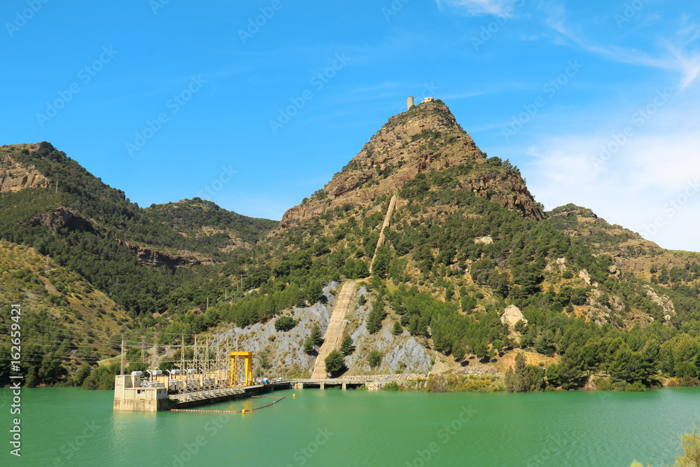 Obraz premium Hydroelectric power plant on the Guadalhorce river