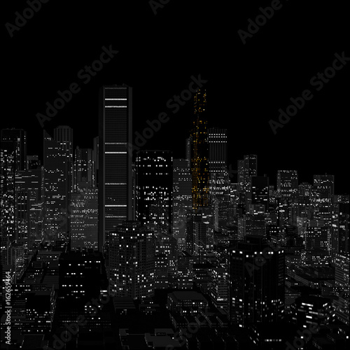 illustration city by night