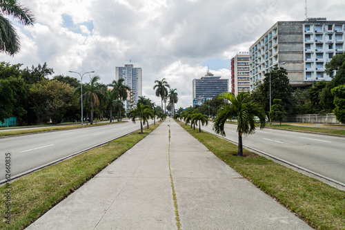 Broad Independencia avenue in Havana  Cuba