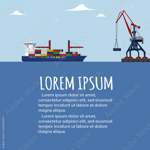 Commercial sea shipping banner template