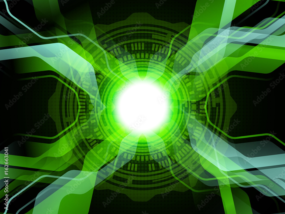 Obraz premium Green technology background. Abstract vector illustration