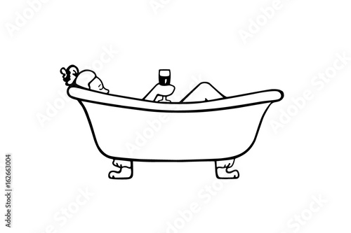 Hand drawn bath illustration