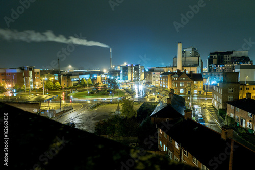 Nottingham skyline at night looking towards BBC roundabout