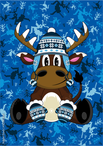 Cartoon Wooly Hat Reindeer