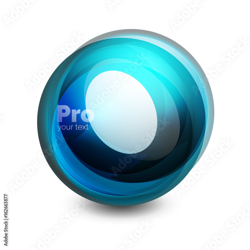 Glass sphere, futuristic abstract element