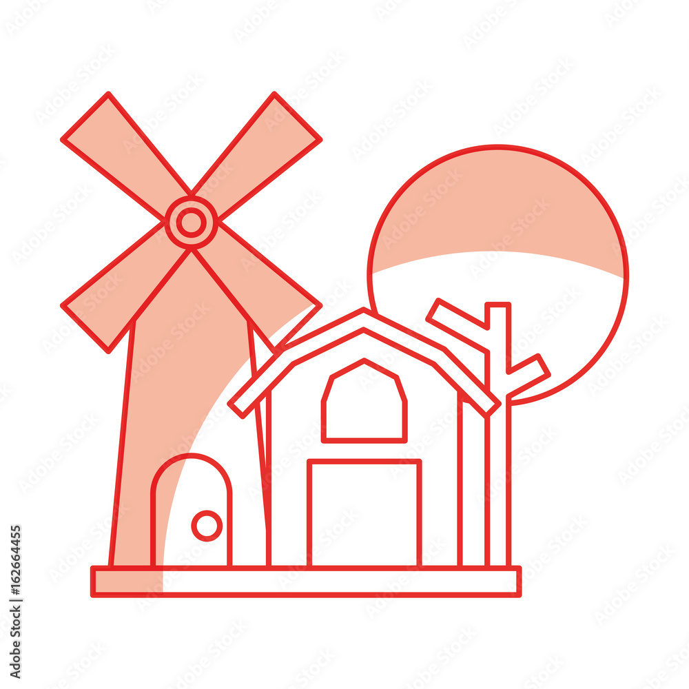 farm stable building with windmill vector illustration design farm stable building with windmill vector illustration design
