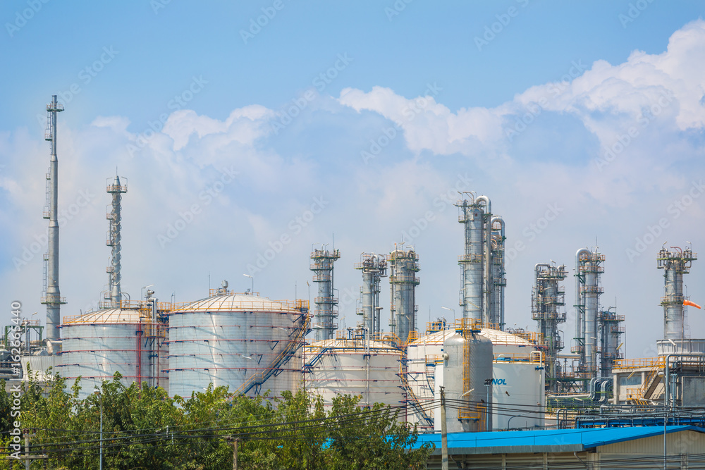Land scape view of oil refinery plant in day time
