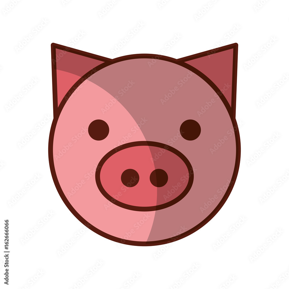 pig head farm icon vector illustration design
