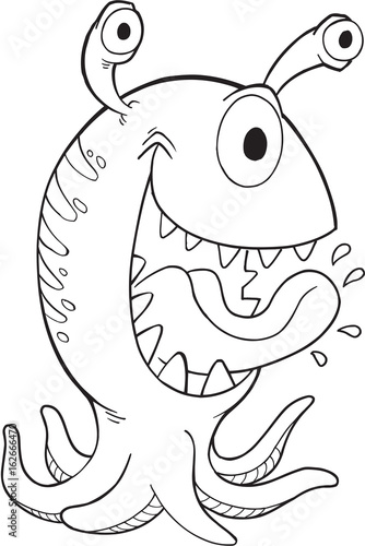 Silly Halloween Monster Alien Vector Illustration Art